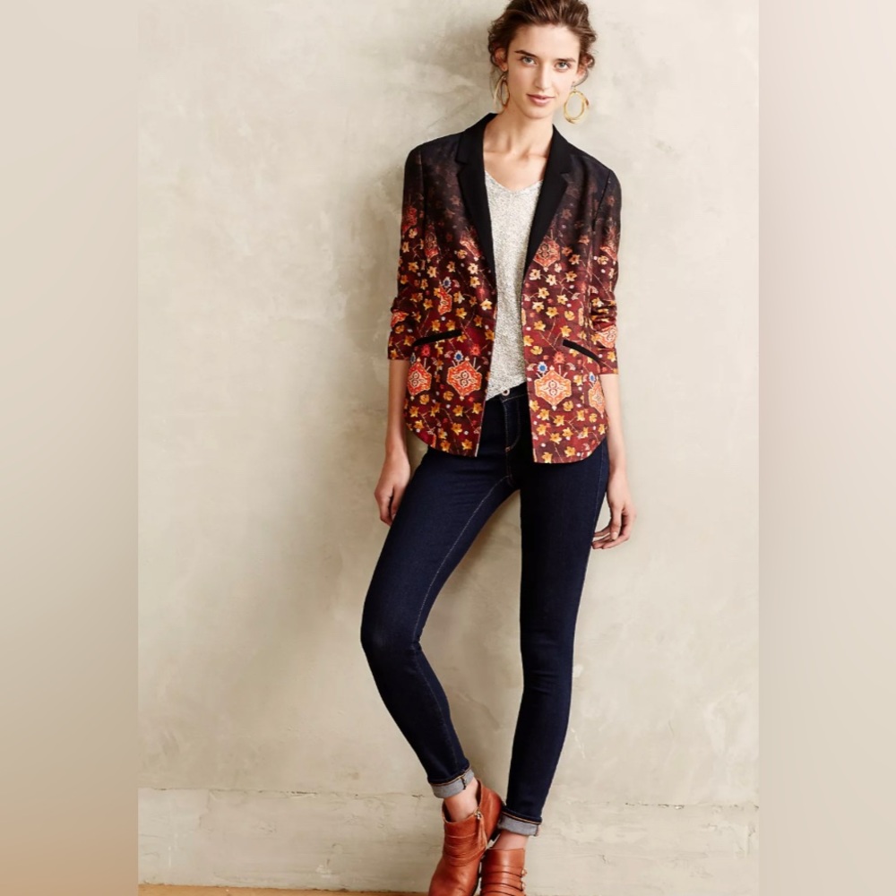 Anthropologie • Cartonnier Telluride Three Quarter Sleeves Ombré Blazer Size 6P - Picture 17 of 17